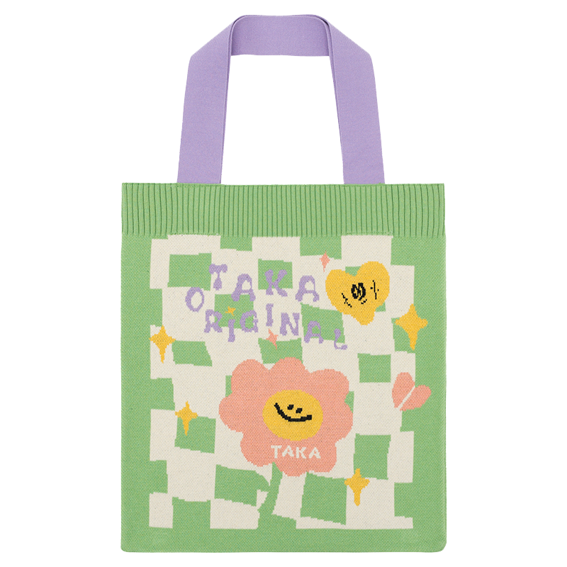 TAKA Original Fun Growing daisy knitted tote bag