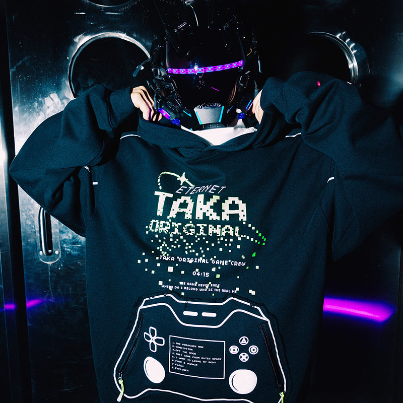 TAKA Original [ Eternet 002]  game controller heavy wash hoodie