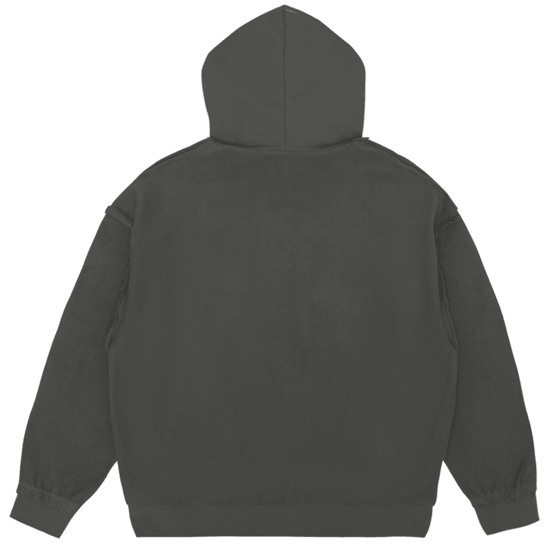 TAKA ORIGINAL LIMITED - Off The Label seam detail distressed steel grey hoodie