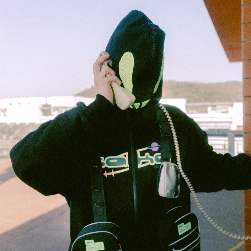 ◆taka◆ TAKA Original Cosmic Univ Alien full zipper sweater green