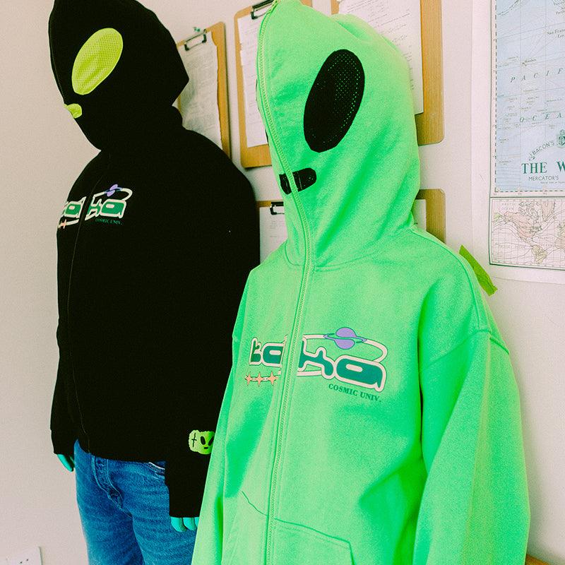 TAKA ORIGINAL LIMITED - TAKA Original Cosmic Univ Alien full zipper sweater green