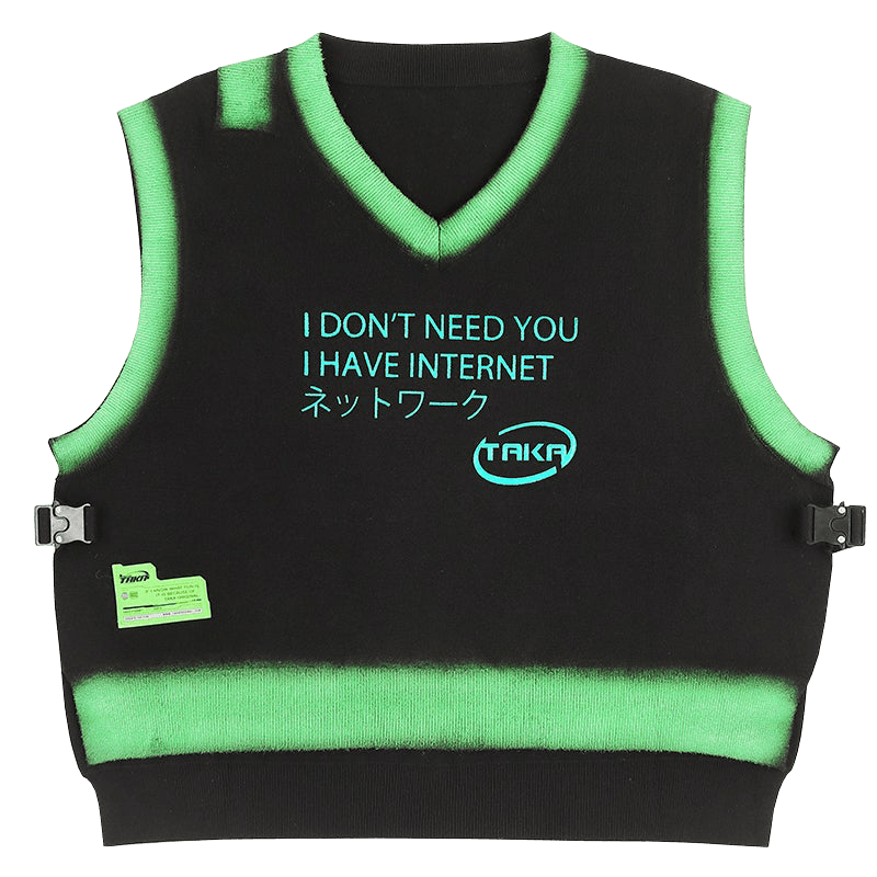 TAKA ORIGINAL LIMITED - TAKA Original [ Eternet 001] I don't need you I have internet knit vest