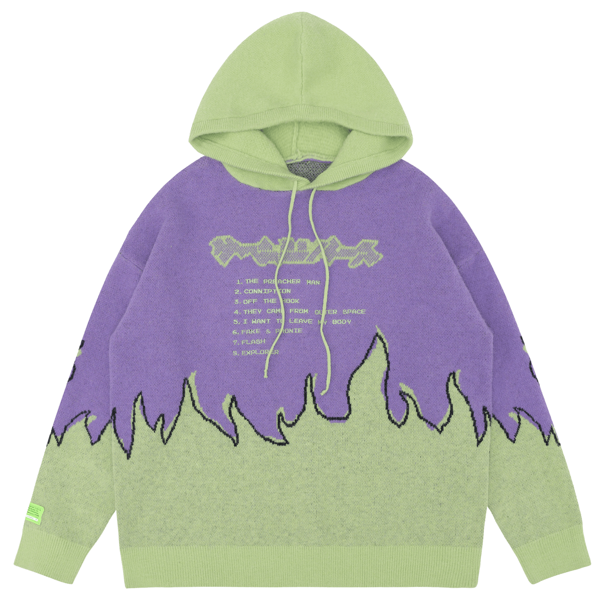 TAKA ORIGINAL LIMITED - TAKA Original [ Eternet 002] flame-patterned knit hoodie