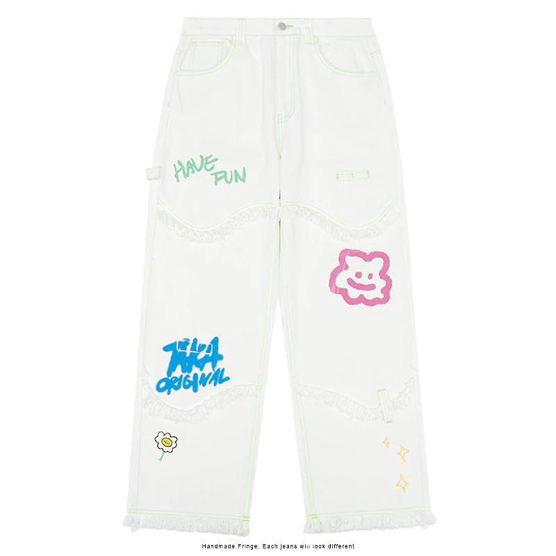 TAKA ORIGINAL LIMITED - TAKA Original Fun Growing daisy relax fit low-rise jeans