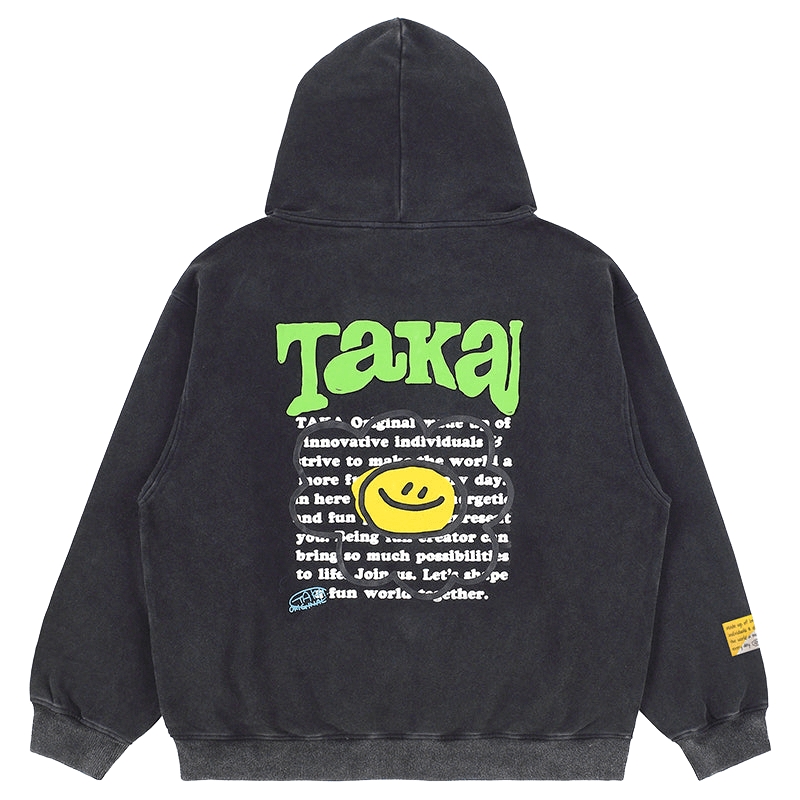 TAKA ORIGINAL LIMITED - TAKA Original Fun Growing heavy-wash vintage label have fun hoodie