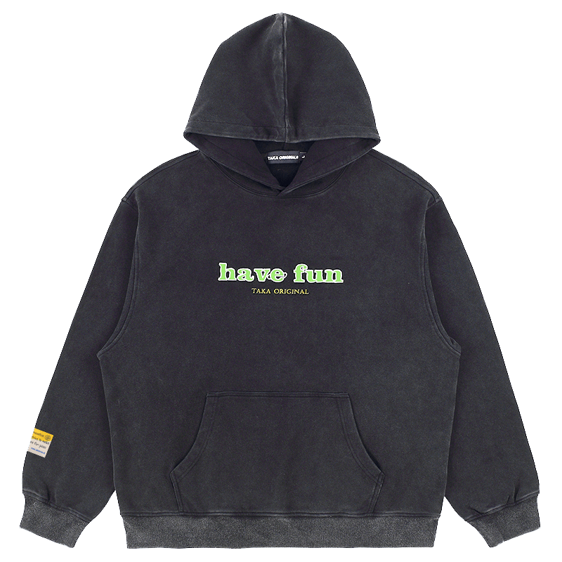 TAKA ORIGINAL LIMITED - TAKA Original Fun Growing heavy-wash vintage label have fun hoodie