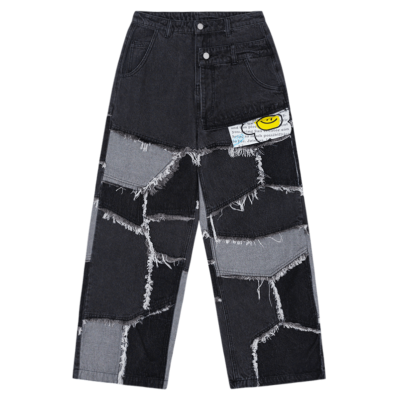 TAKA ORIGINAL LIMITED - TAKA Original That's Fun distressed patchwork loose-fit jeans