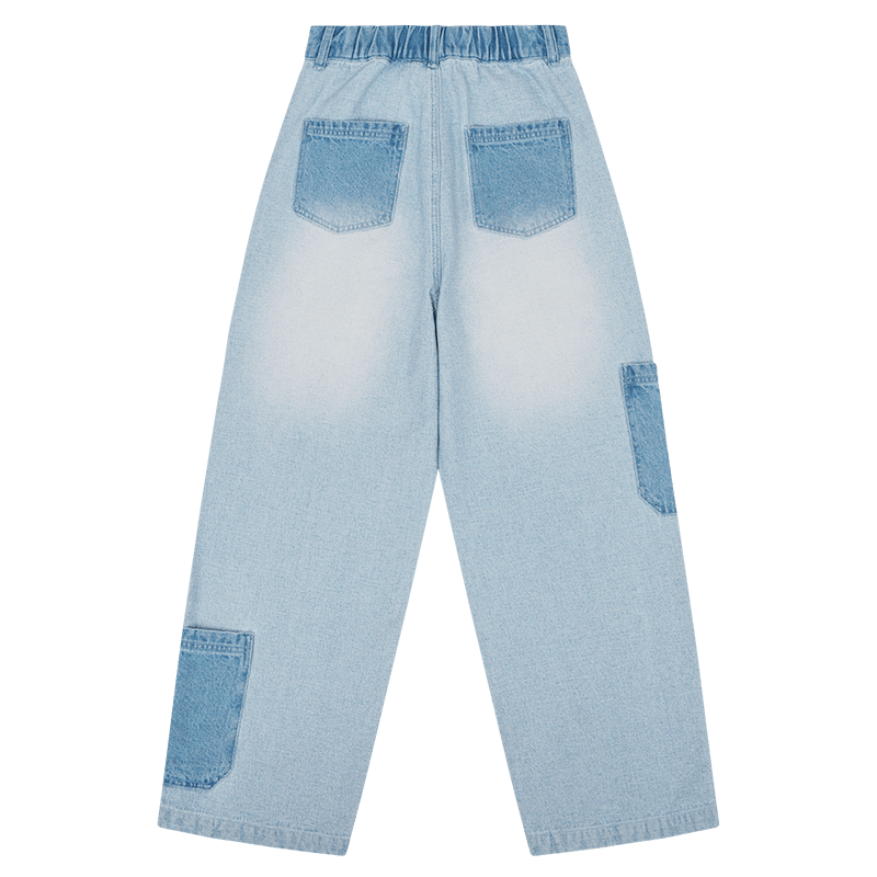 TAKA ORIGINAL LIMITED - TAKA Original That's Fun logo loose-fit jeans blue