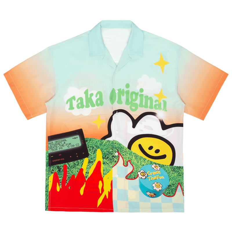 TAKA ORIGINAL LIMITED - TAKA Original That's Fun sunrise logo pattern shortsleeve shirt
